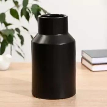 Ваза керамика "Каприз" 8х23 см, чёрный