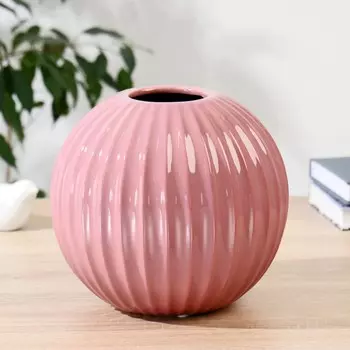 Ваза керамика "Леона" H=20 см, d=7см, розовый