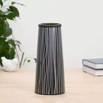 Ваза керамика "Моник" H=23 см, d внутр.=6см, d нар.=7,5см, серый