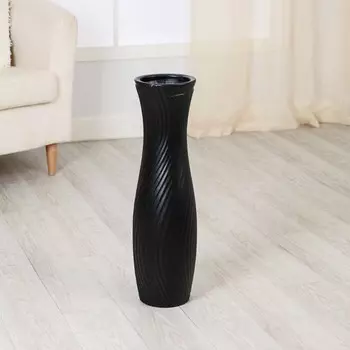 Ваза напольная «Альба», h=60 см, керамика, чёрная
