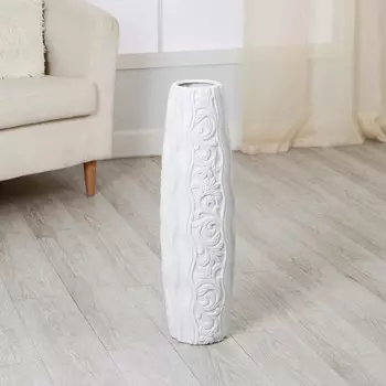 Ваза напольная «Цветана», h=60 см, керамика, белая