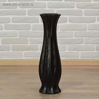 Ваза керамика напольная "День ночь" 60 см вкрапления талия черная