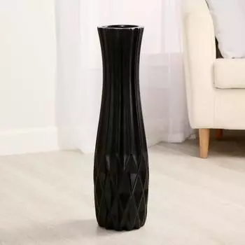 Ваза керамика напольная "Дея" 13,5х60 см, чёрный