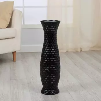 Ваза напольная «Фестер», h=58 см, керамика, чёрная