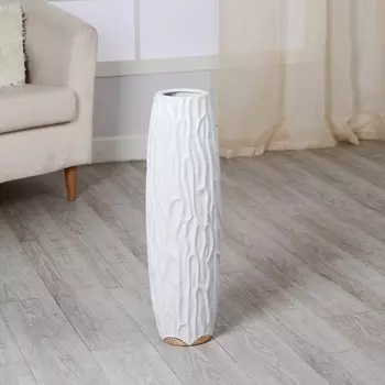 Ваза напольная «Флориана», h=60 см, керамика, белая