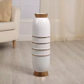 Ваза керамика напольная "Грейем" 60 см, белый