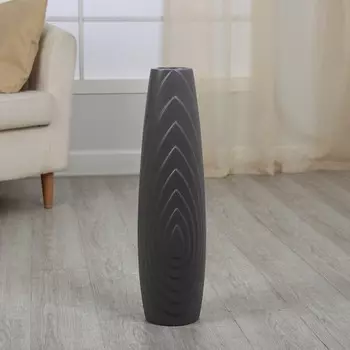 Ваза напольная «Лайонел», h=58 см, керамика, серая