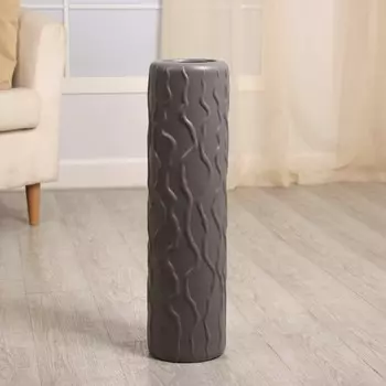Ваза напольная «Палмер», h=58 см, керамика, серая