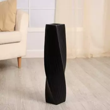 Ваза напольная «Теренс», h=58 см, керамика, чёрная