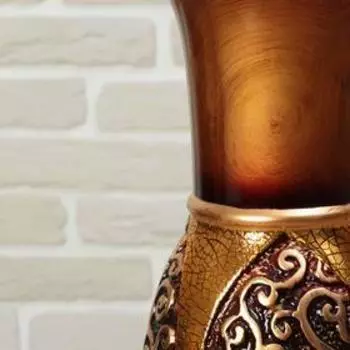 Ваза керамика напольная "Версаль" кружева, 60 см, коричневый