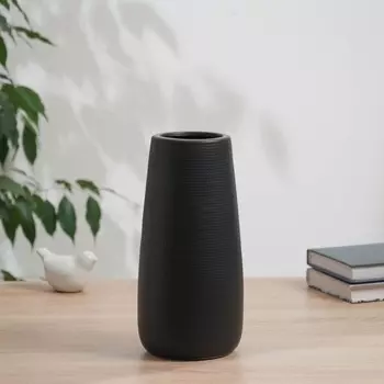 Ваза «Аледьмо», 24.511 см, керамика, чёрная