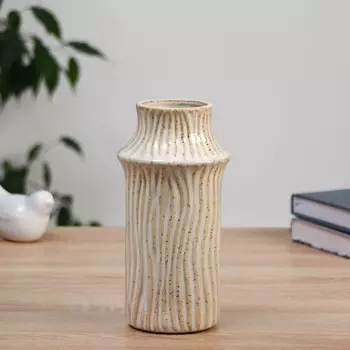 Ваза «Акерли», d=6.5 см, h=19.5 см, керамика, белая