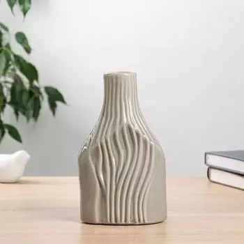 Ваза «Аурора», 20.512 см, керамика, серая