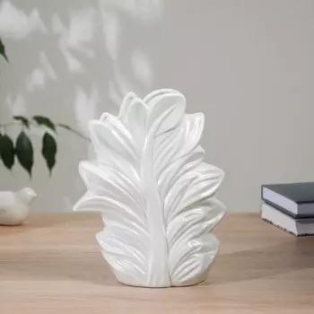 Ваза керамика настольная "Бьорн" 23,5х18 см, белый