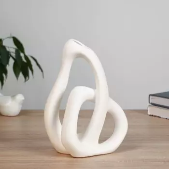 Ваза керамика настольная "Бейли" 23 см, белый