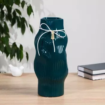 Ваза керамика настольная "Блез" форма, 32 см, зелёный