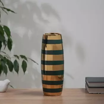 Ваза «Брэм», бочка, 257.5 см, керамика, зелёная