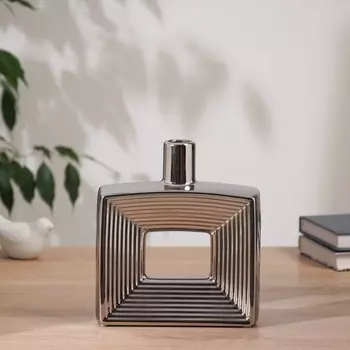 Ваза «Брэм», прямая, 2017 см, керамика, серебристая