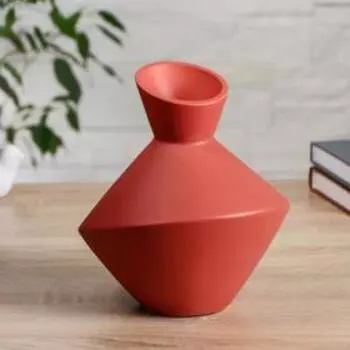 Ваза керамика настольная "Дагмар" 7х17х20 см, коричневый