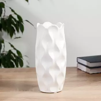 Ваза «Джейн», h=24 см, керамика, белая