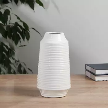Ваза «Джил», h=23 см, керамика, белая