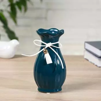 Ваза керамика настольная "Фло" 6,5х7,5х13,5 см, (диаметр отверстия 3см) микс