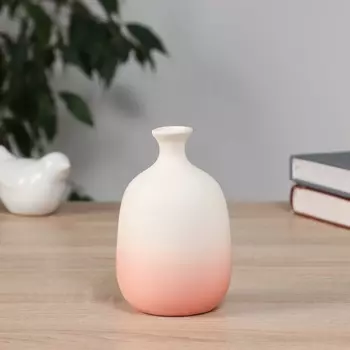 Ваза «Хайди», бутыль, 127 см, керамика, белая, розовая