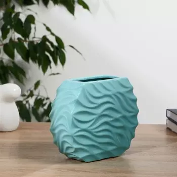 Ваза «Иви», h=18 см, керамика, голубая