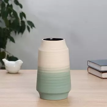 Ваза «Каспар», 1811 см, керамика, бело-зелёная