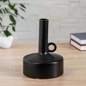 Ваза керамика настольная "Коэн" 3х14х19 см, чёрный