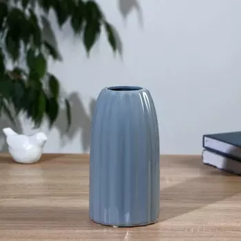 Ваза керамика настольная "Ладо" 18,5 см, серый