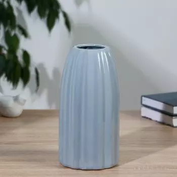 Ваза керамика настольная "Ладо" 22 см, серый