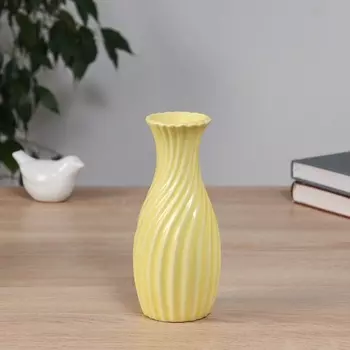 Ваза «Олвен», талия, 187.5 см, керамика, жёлтый