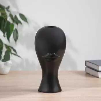 Ваза «Пьетро», губы, 219 см, керамика, чёрная