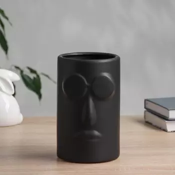 Ваза «Пьетро», очки, 18.511.5 см, керамика, чёрная