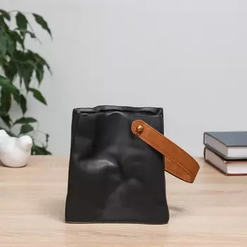 Ваза «Пакет», 143.514 см, керамика, чёрная