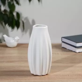 Ваза «Пелагея», h=19 см, керамика, белая