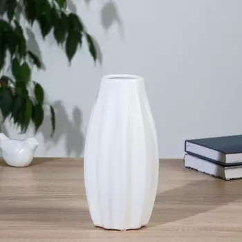 Ваза керамика настольная "Пелагея" 23 см, белый