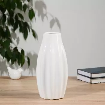 Ваза керамика настольная "Пелагея" 26 см, белый