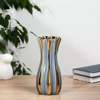 Ваза «Поли», h=23.5 см, керамика, голубая