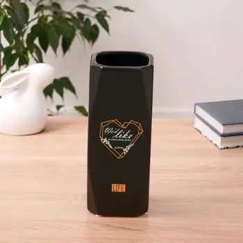 Ваза «Позитив», 1024 см, керамика, чёрная