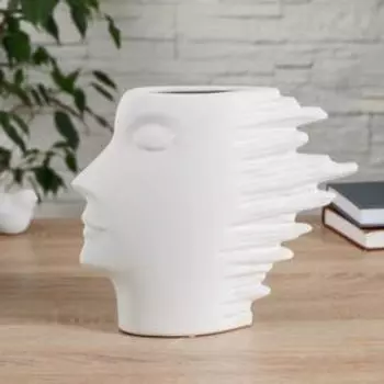 Ваза керамика настольная "Шанталь" 5х26х21,5 см, белый