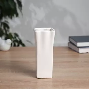 Ваза «Тьяго», элегия, 16.57 см, керамика, белая