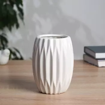 Ваза «Тьяго», грани, 149.5 см, керамика, белая