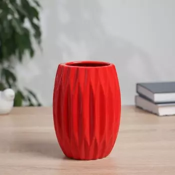 Ваза «Тьяго», грани, 149.5 см, керамкиа, красная