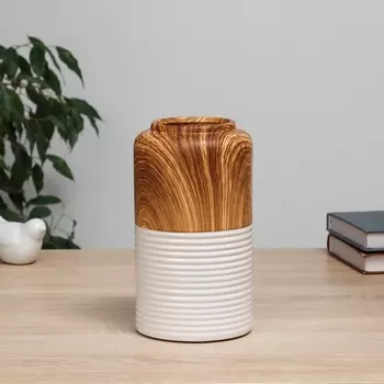 Ваза Теа, 111120 см, керамика, белая, коричневая