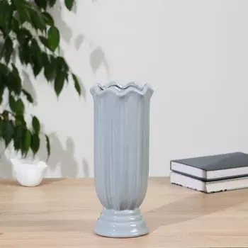 Ваза керамика настольная "Тейлер" 26 см, серый