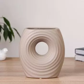 Ваза керамика настольная "Витней" 17,5 см, серый