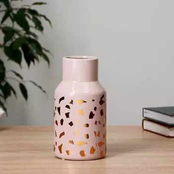 Ваза керамика "Николь" d-6.5см 10х19 см, розовый