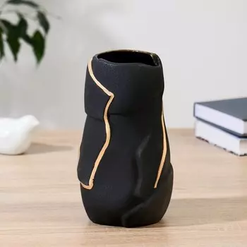 Ваза керамика "Освальд" H=19 см,d=8см чёрный